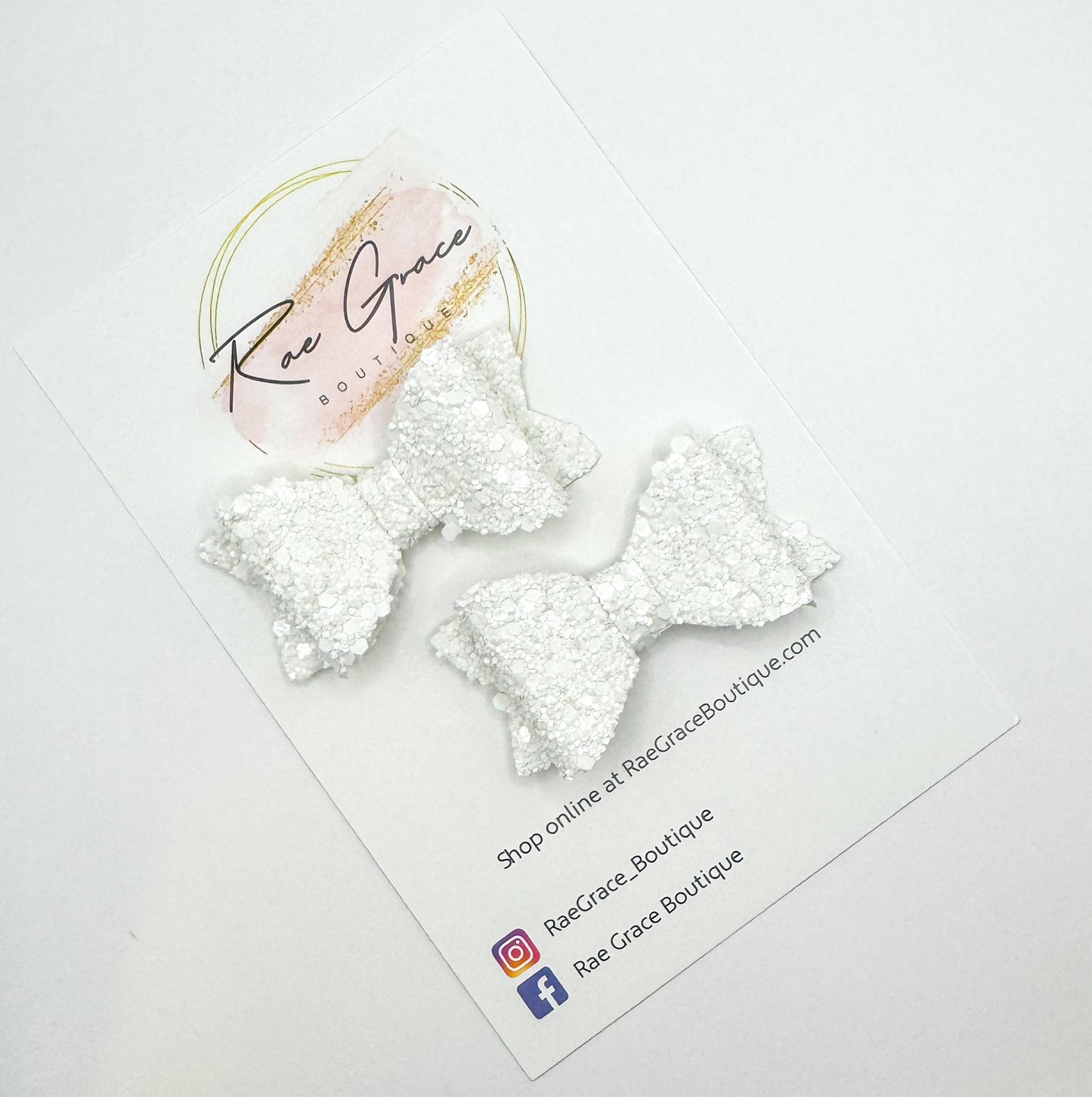 White Glitter Piggy Set