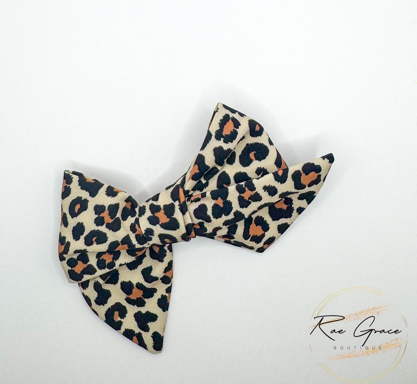 Leopard Hand Tied Bow