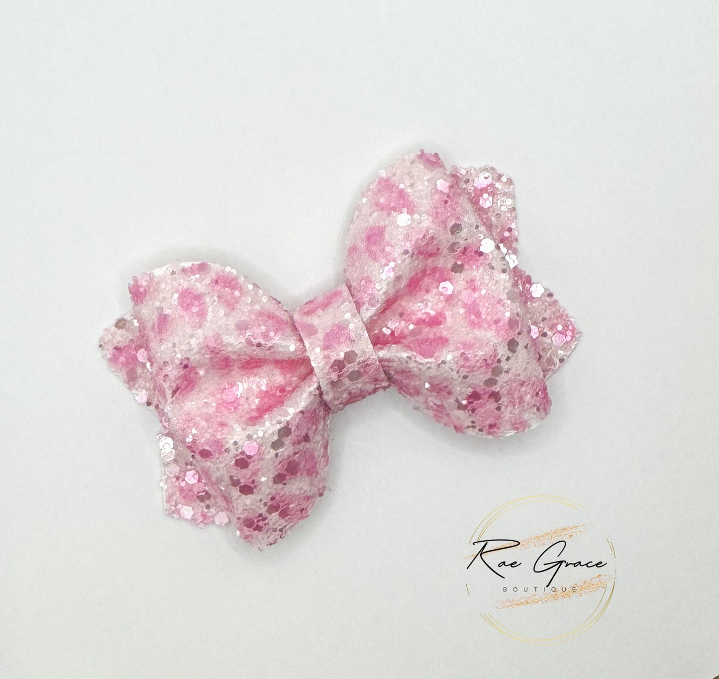 Glitter Leopard Print Bow