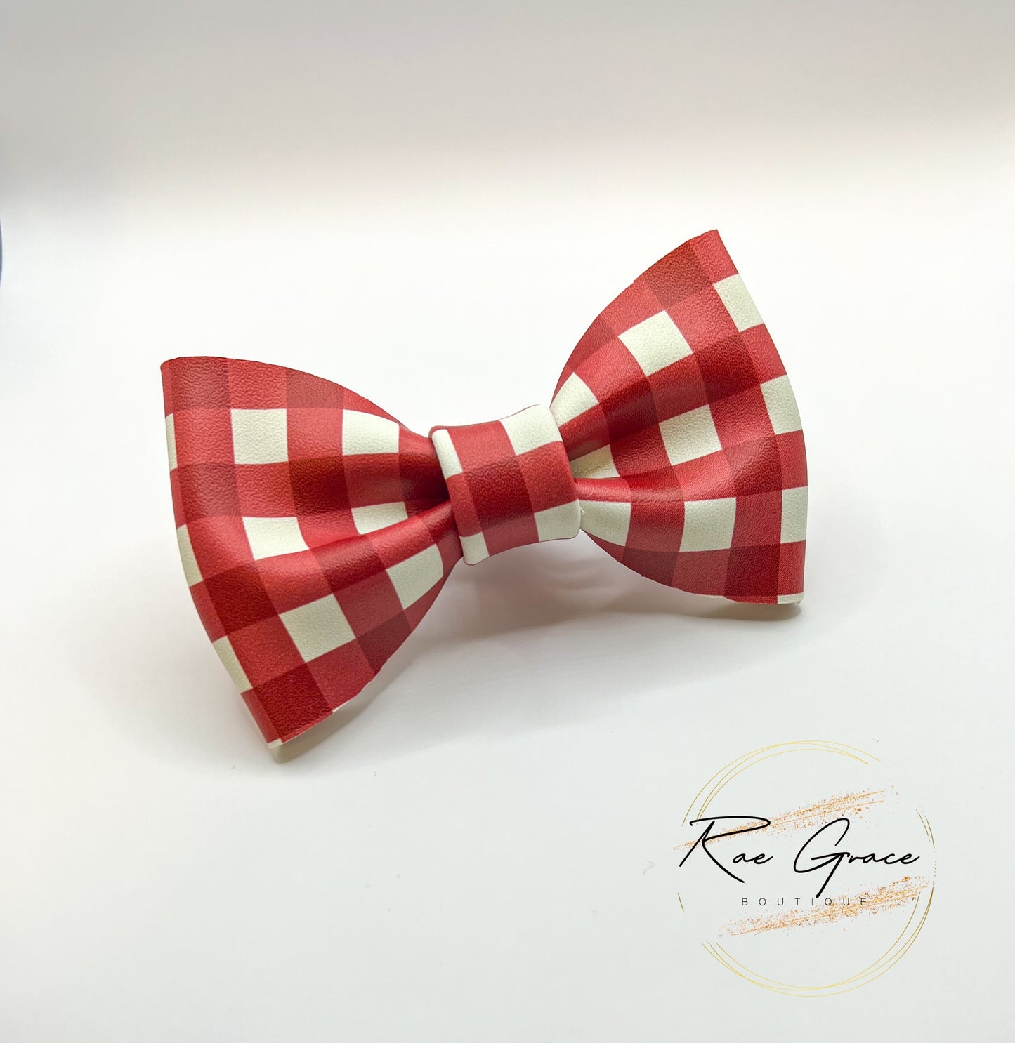 Rust Red Gingham Bow Tie