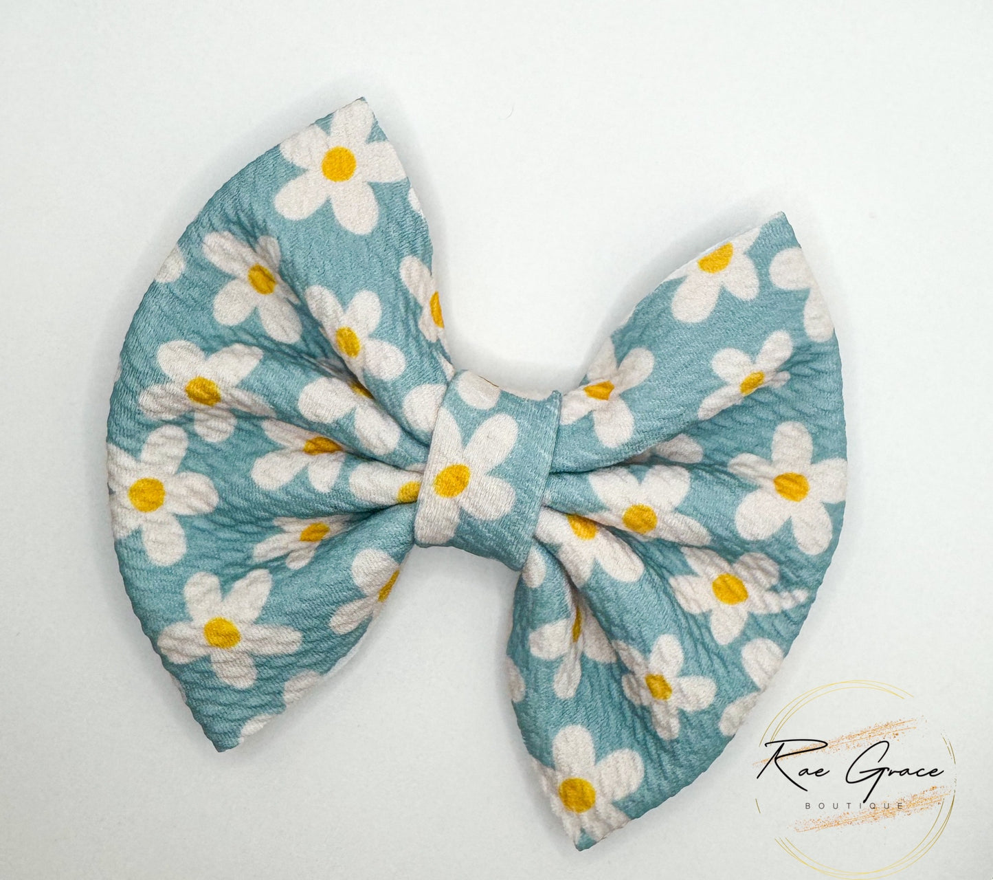 Blue Daisy Hair Bow