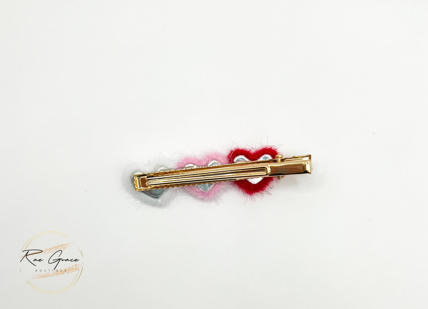 Fuzzy Heart Hair Clip