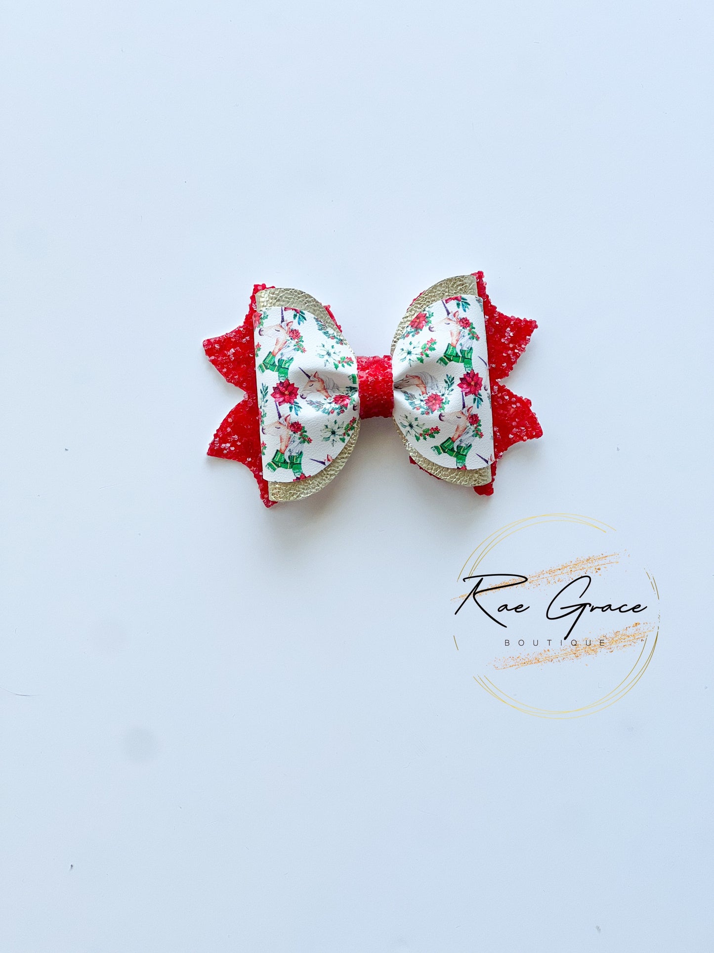 Unicorn Floral Holiday Bow