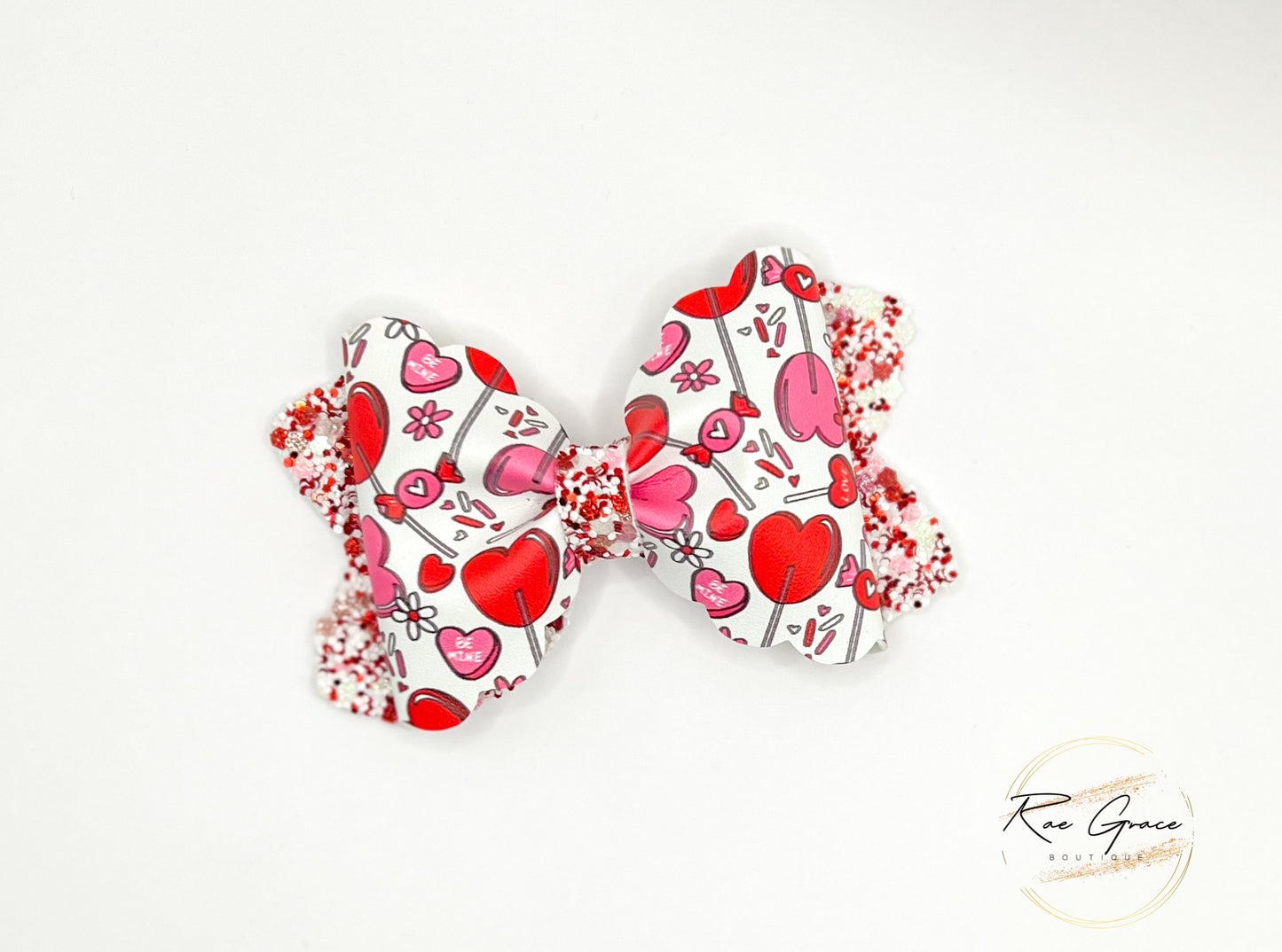 Heart Lollipops Valentine’s Day Hair Bow