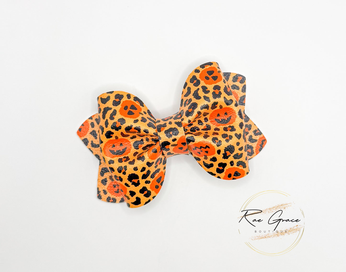 Leopard Pumpkin Pinch Bow