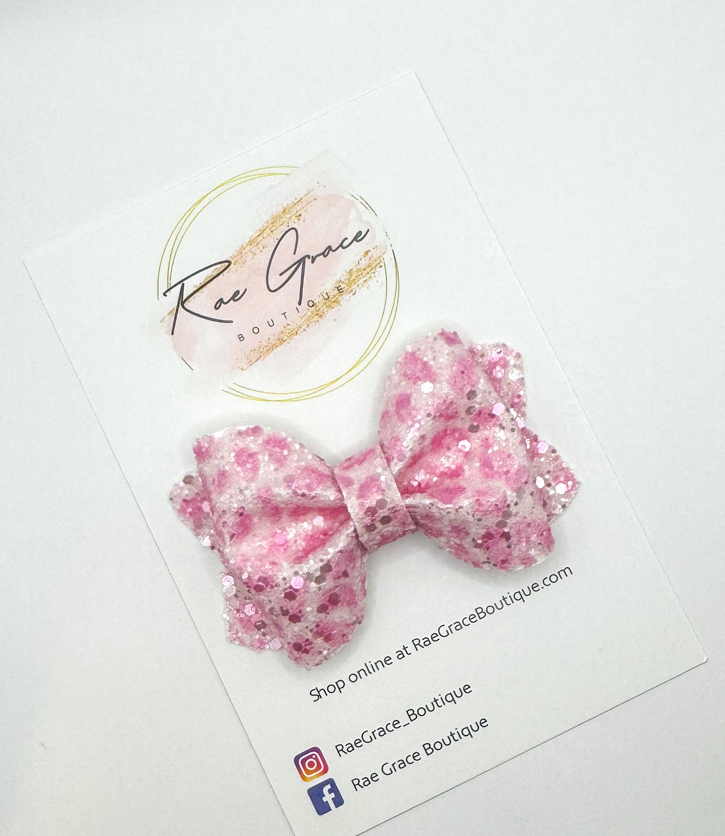Glitter Leopard Print Bow