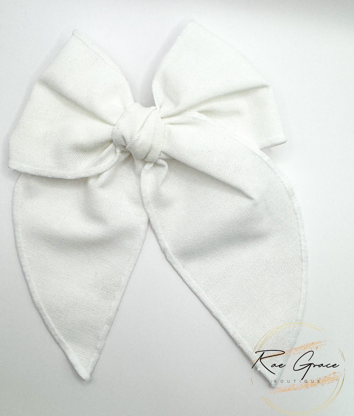 Large White Linen Bow