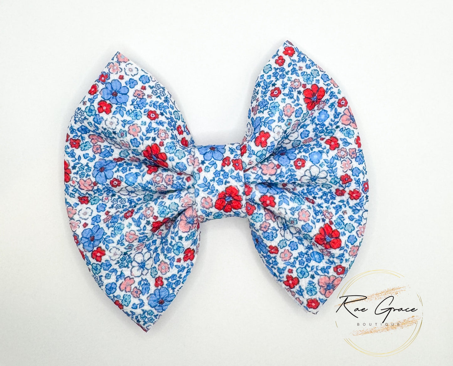 July 4th Floral Hair Bow