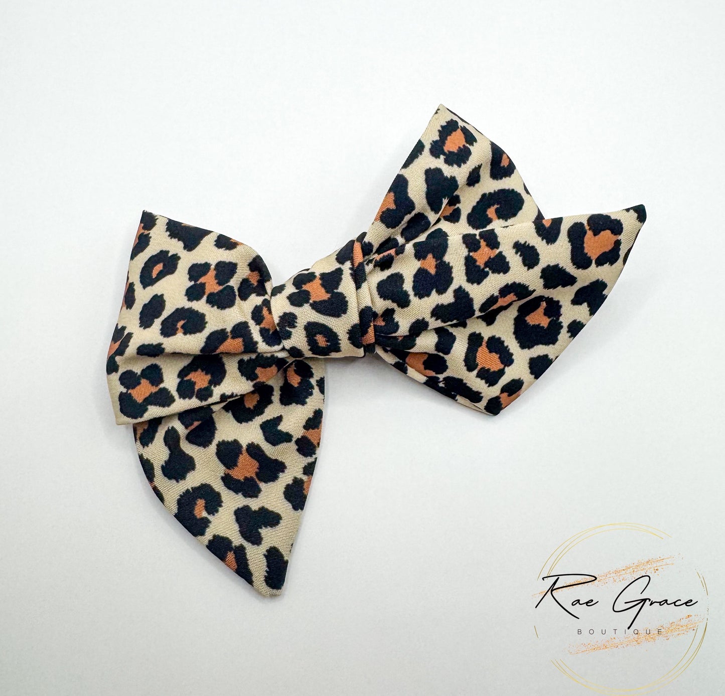Leopard Hand Tied Bow