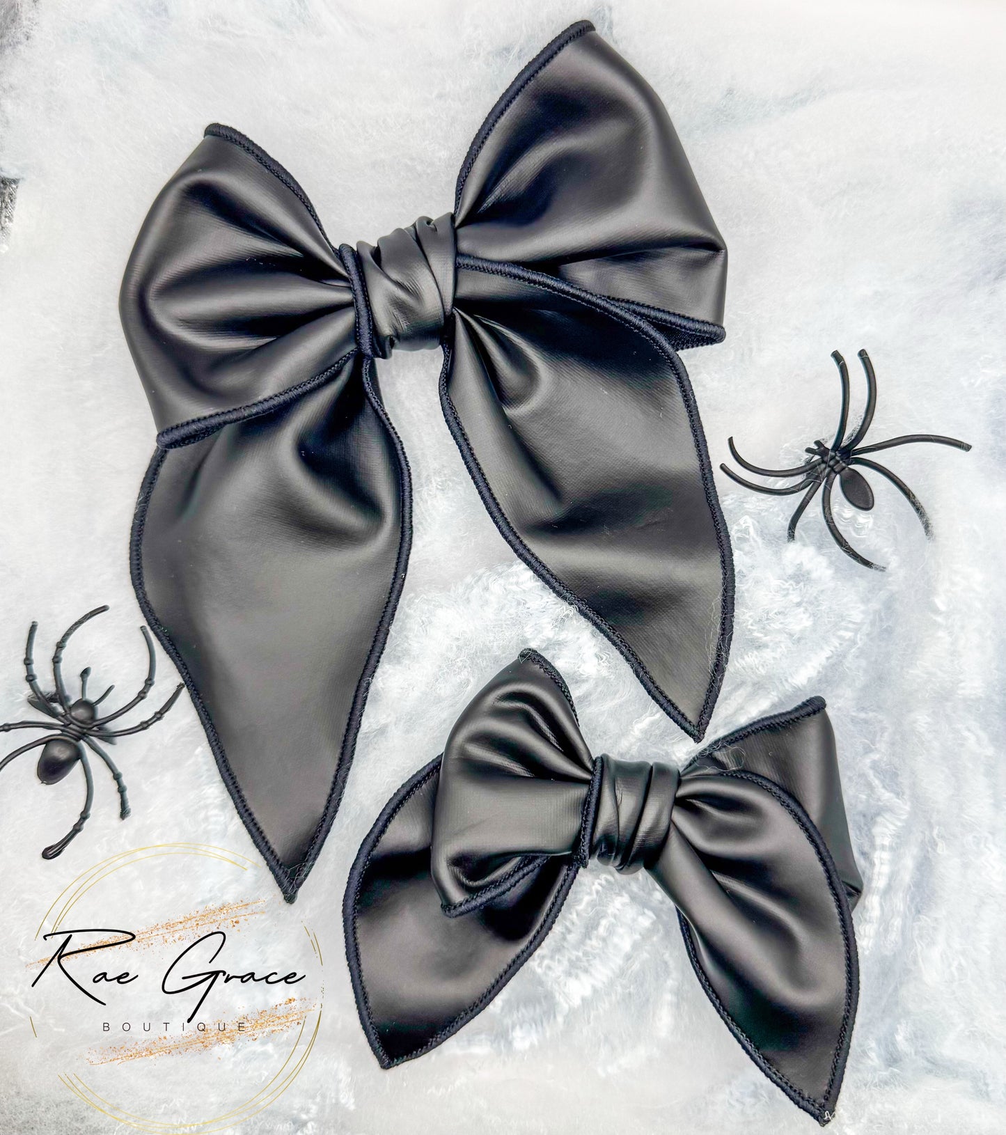 Black Pleather Bow