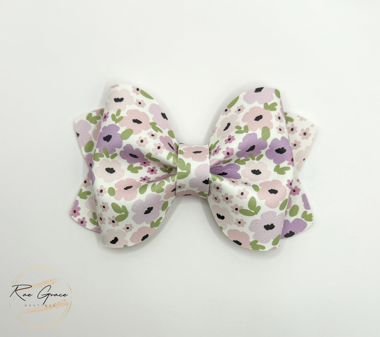 Purple Floral Hair Bow
