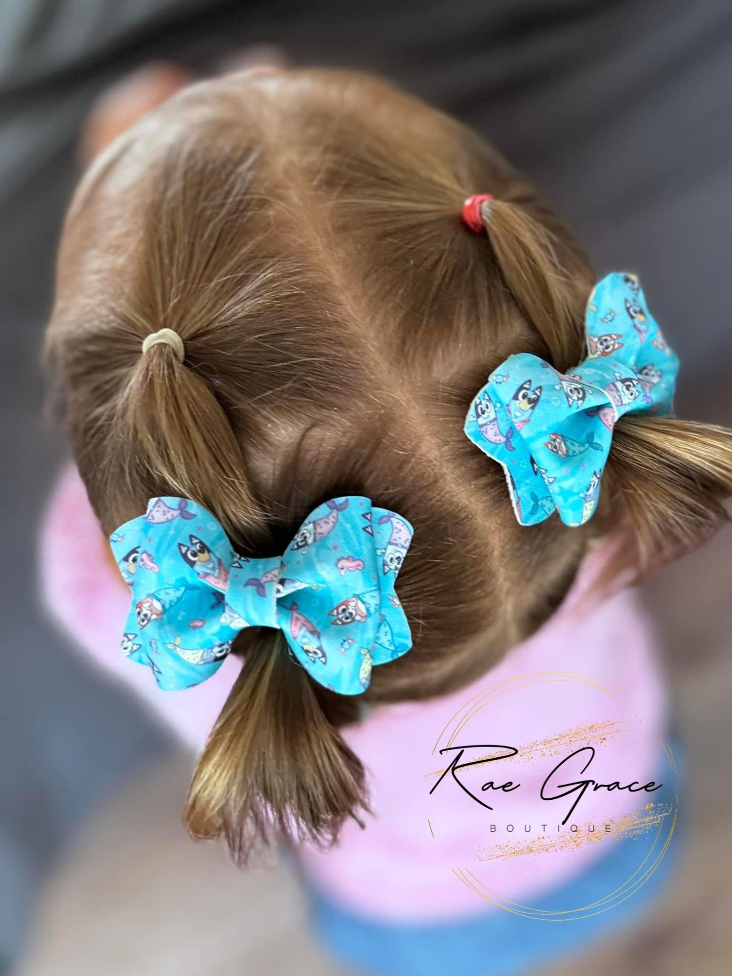 Mermaid Bluey Hair Bow