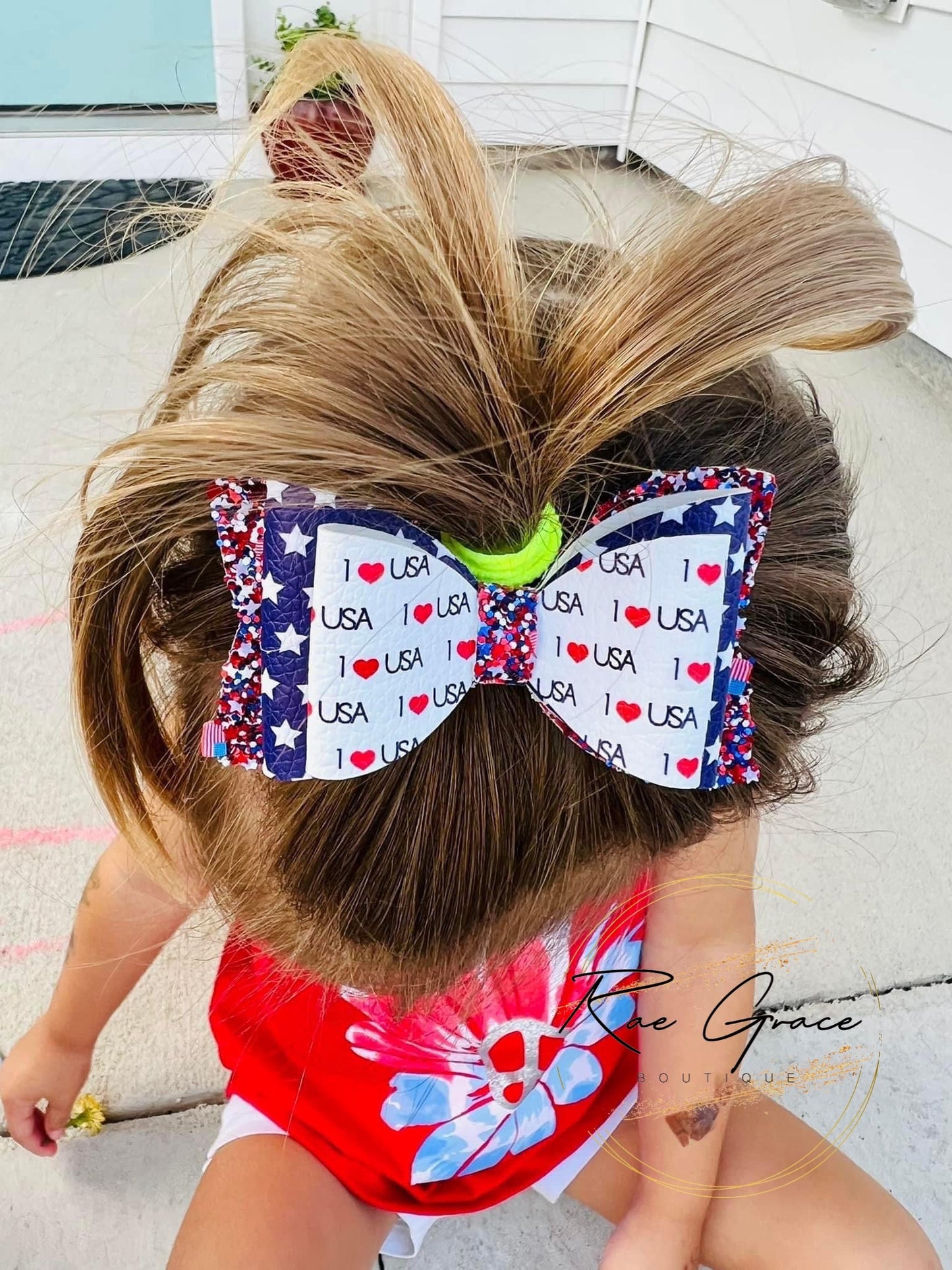 I Heart USA hair Bow