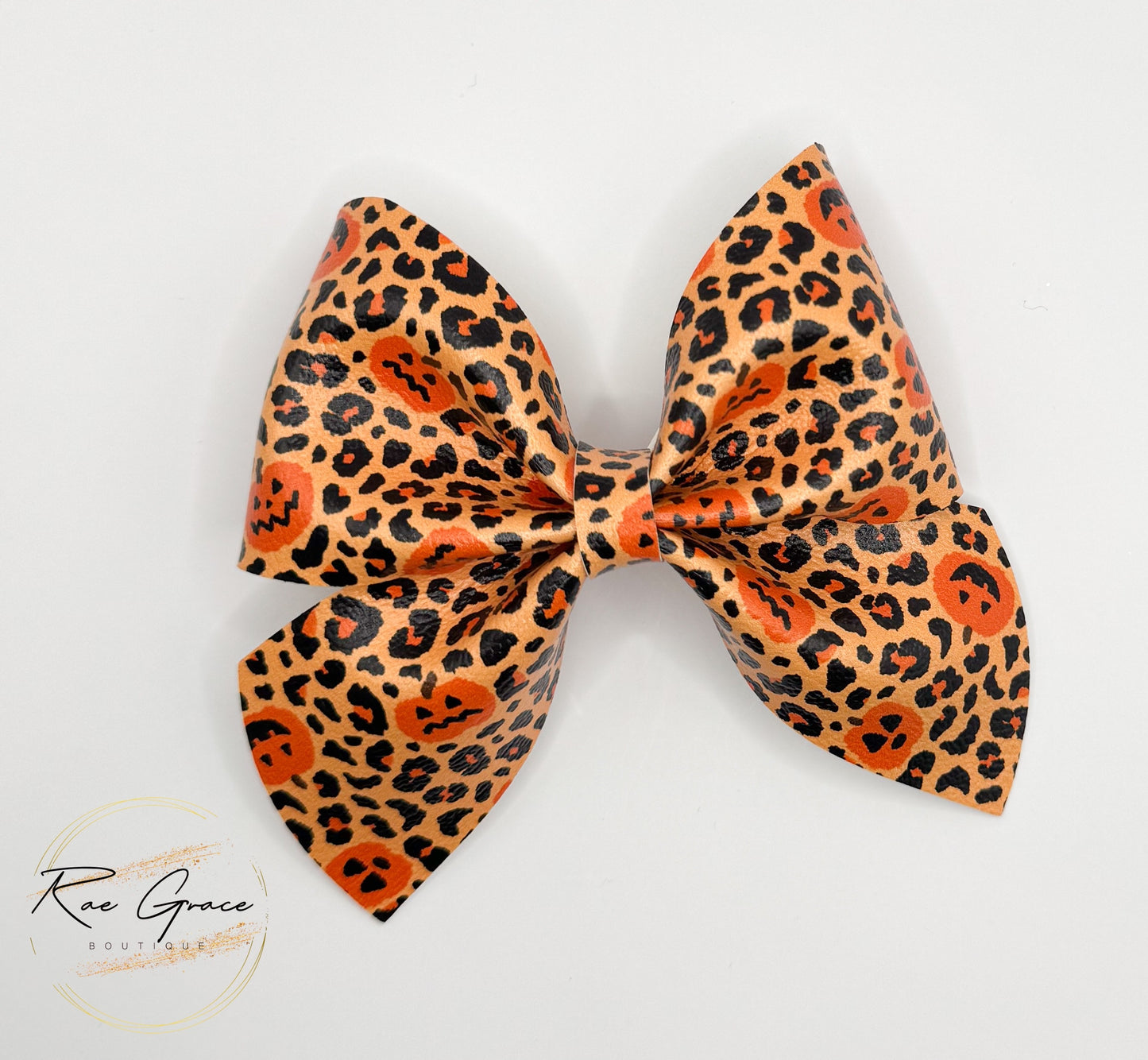 Leopard Pumpkin Hair Bow