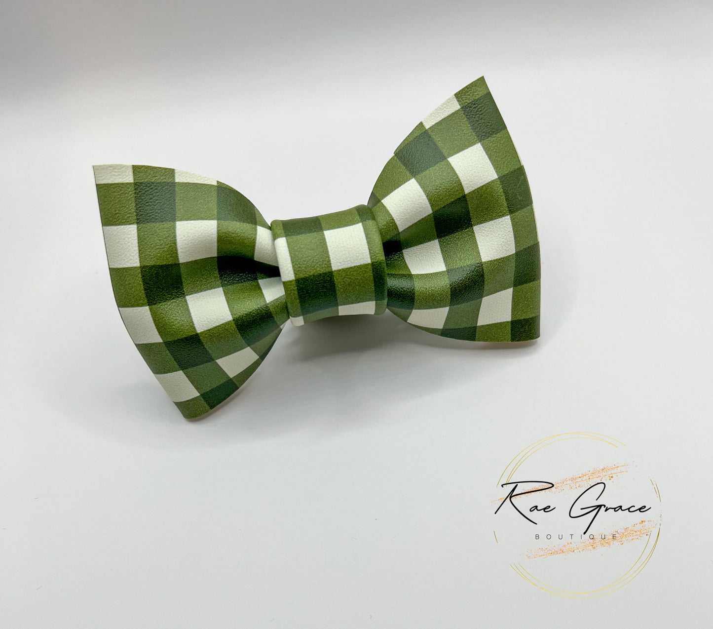 Green Gingham Bow Tie