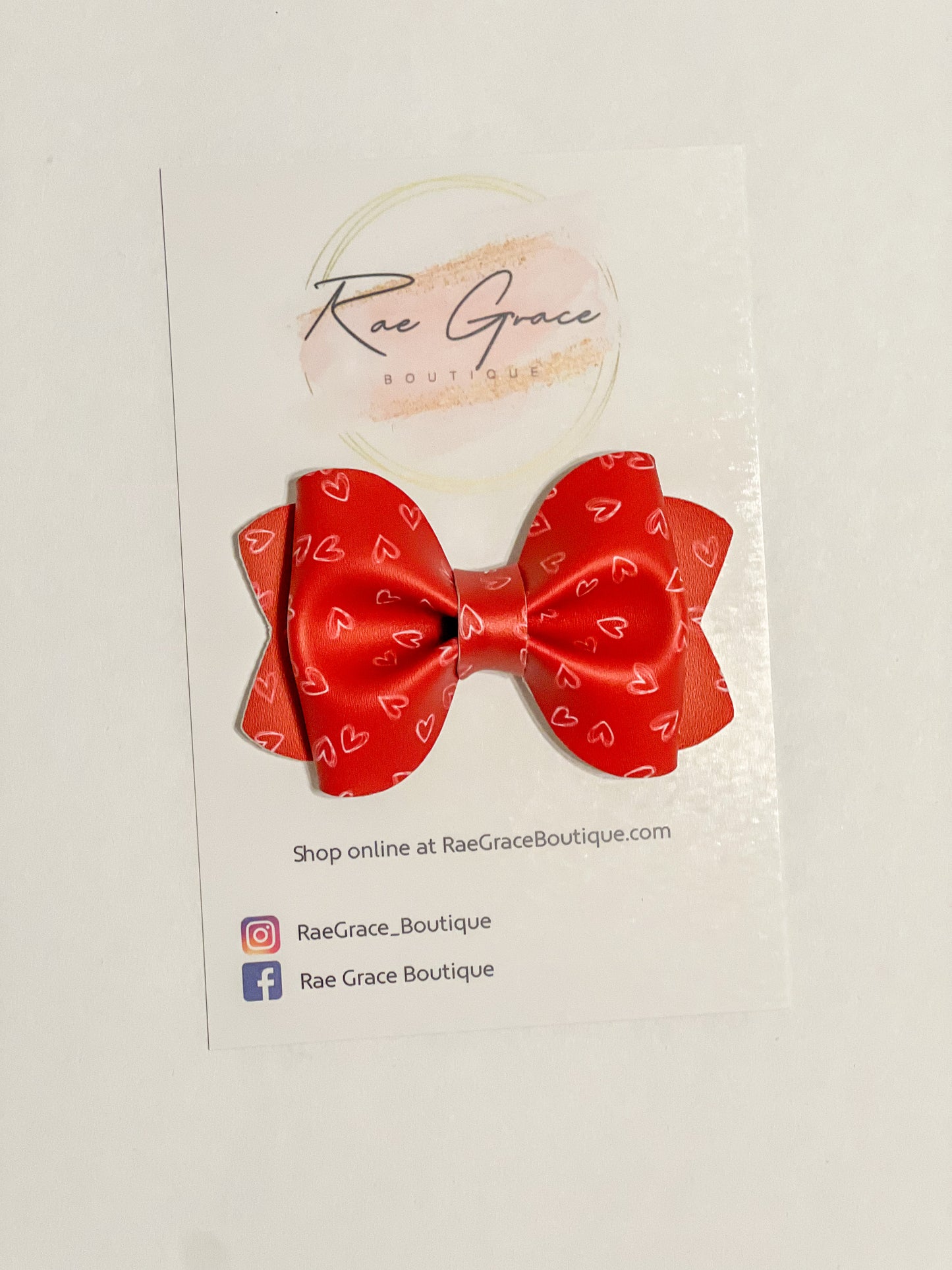 Hearts Pinch Hair Bow