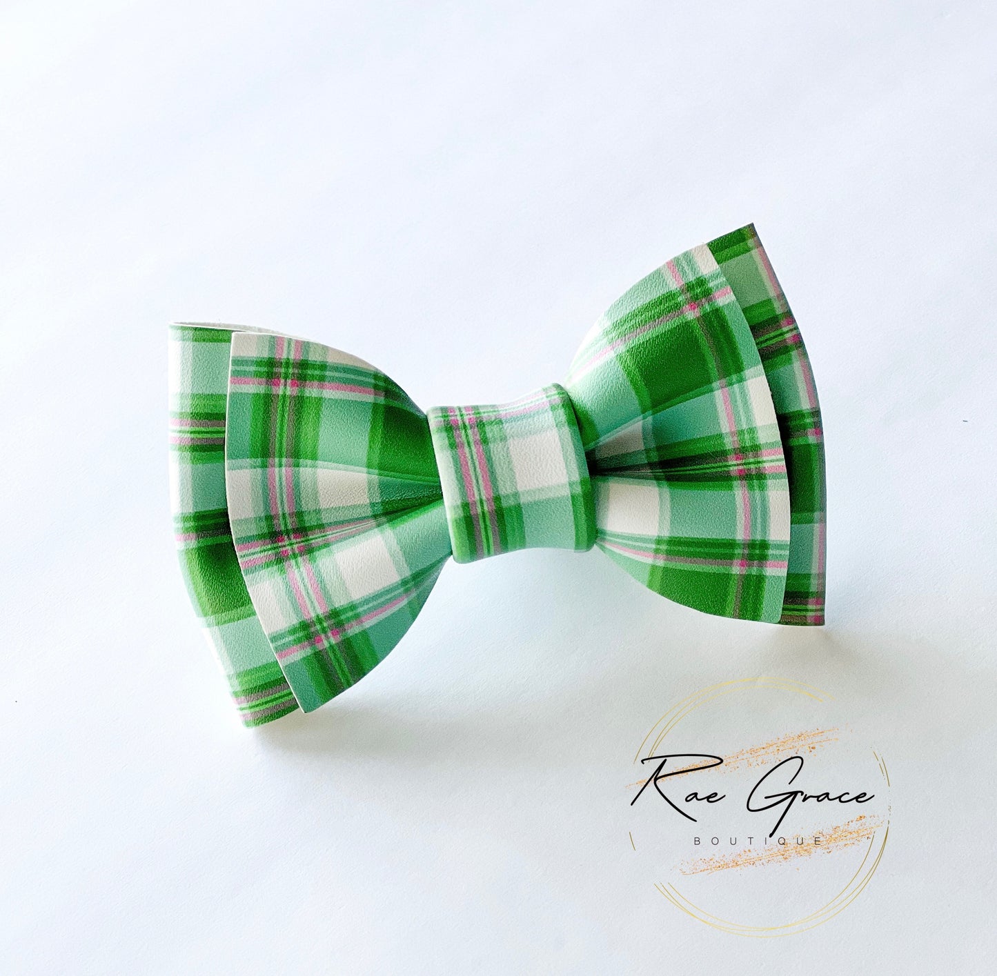 Lucky Plaid Double Layer Bow Tie