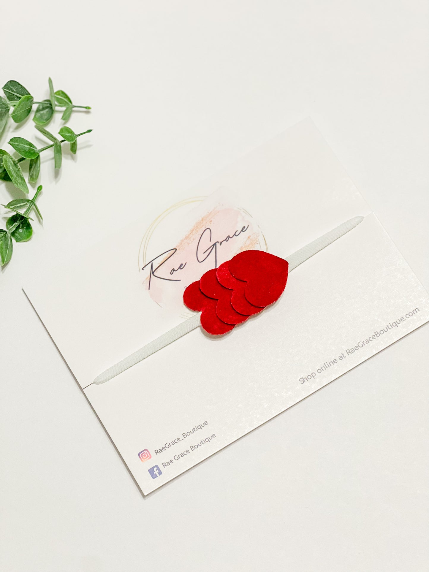 Red Velvet Hearts Headband