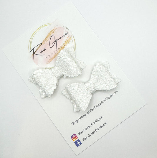 White Glitter Piggy Set