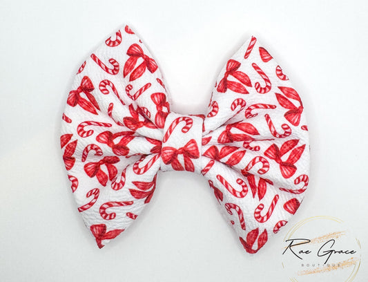 Candy Canes and Bows Hair Bow