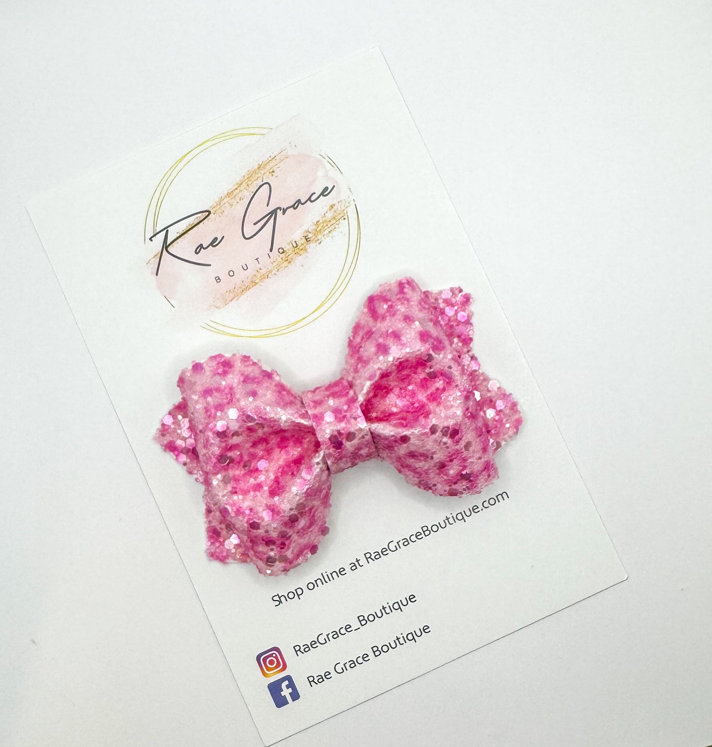 Glitter Leopard Print Bow