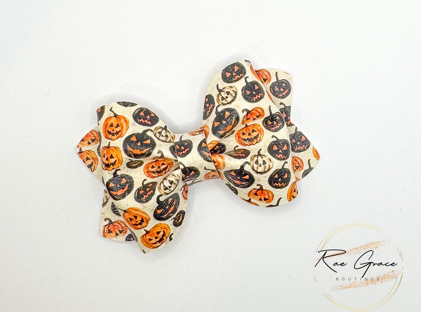 Jack-o’-lantern Pinch Hair Bow