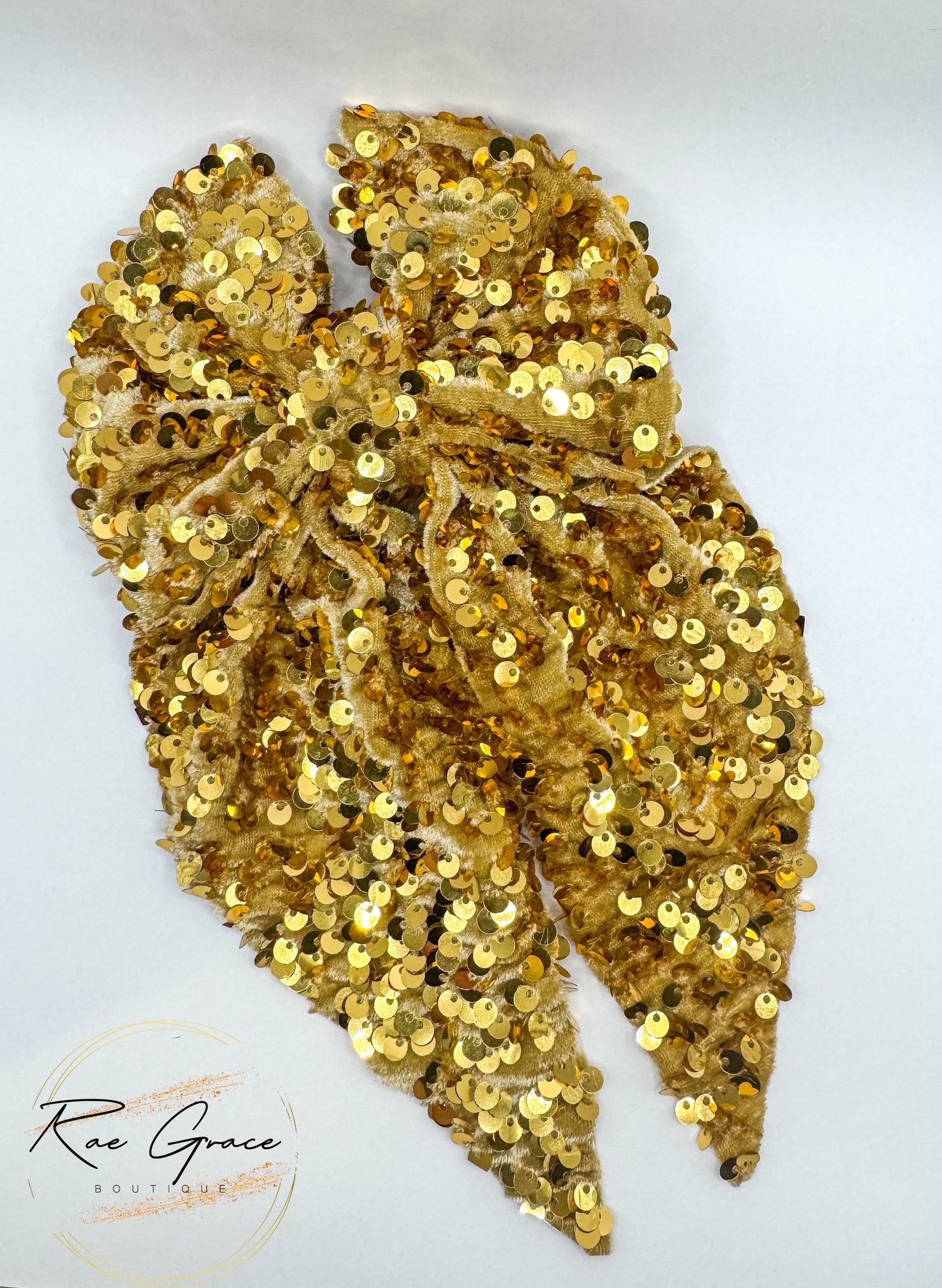 Gold Sequence Hair Bow