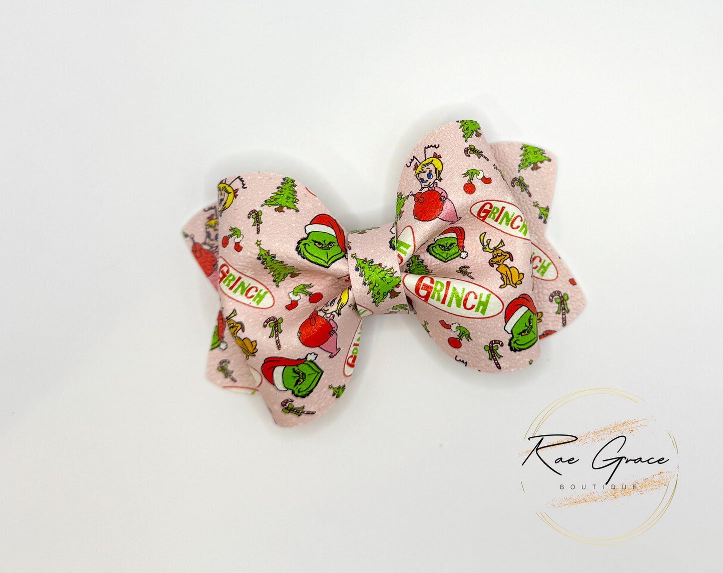 Pink Grinch Bow