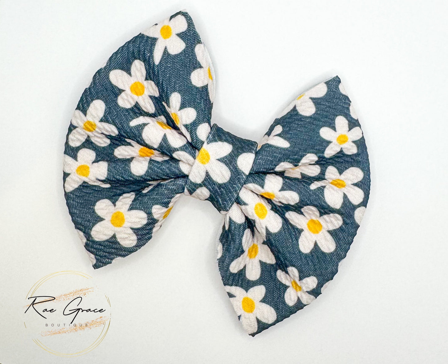 Blue Daisy Hair Bow