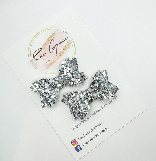 Silver Glitter Pigtail Set