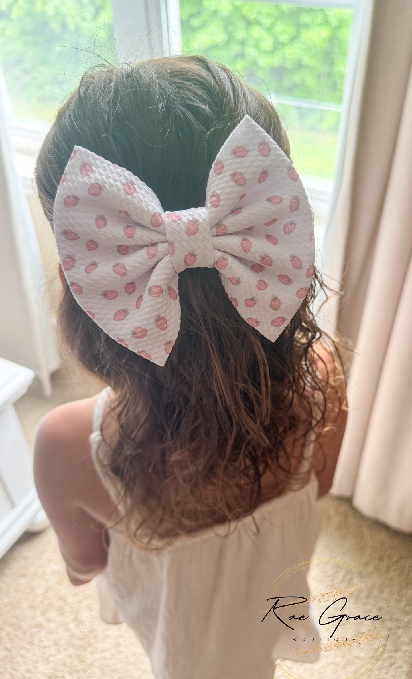Tiny Strawberries Hair Bow