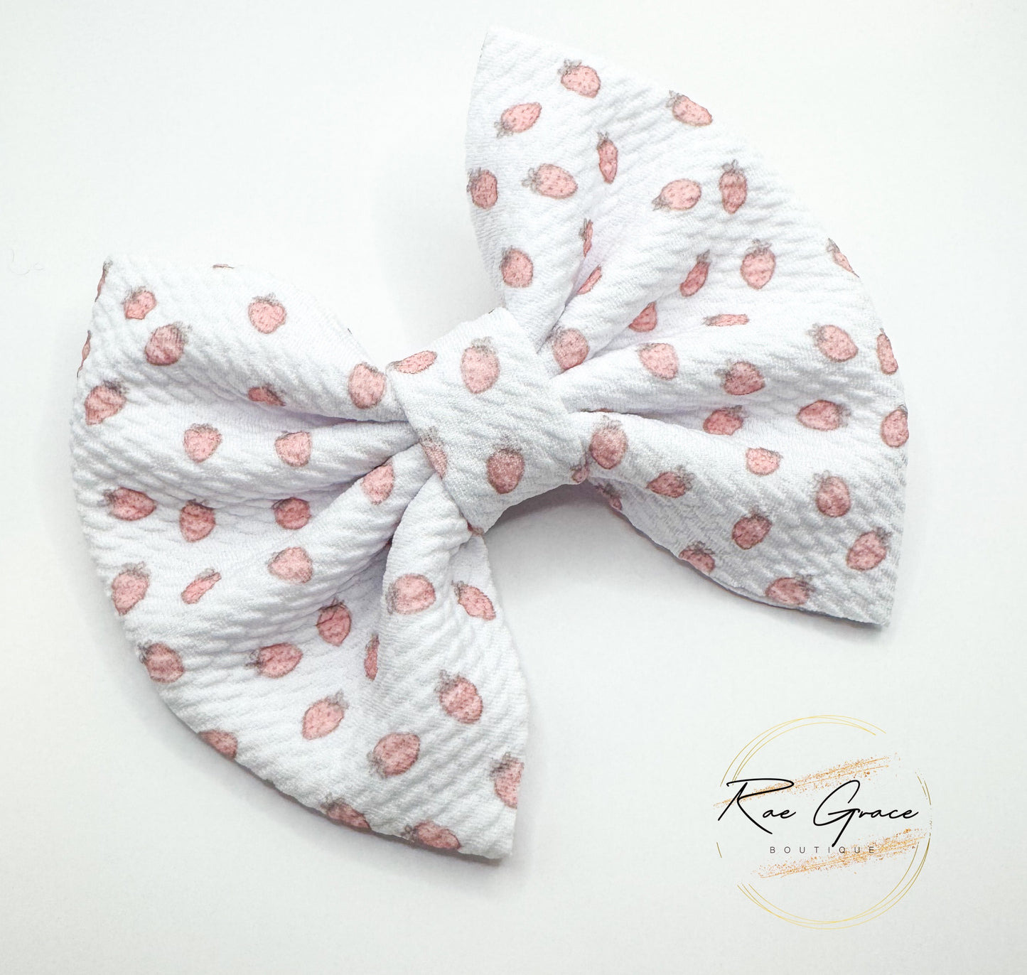 Tiny Strawberries Hair Bow