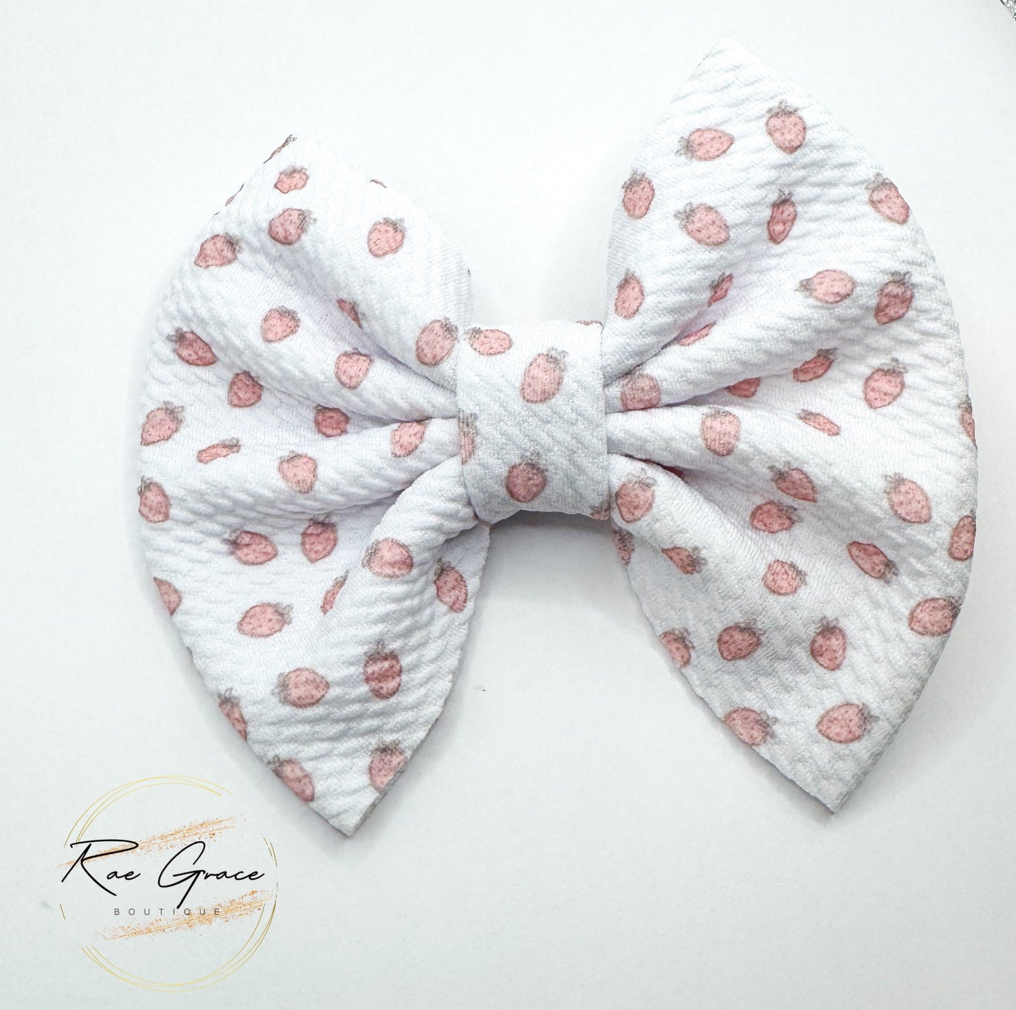 Tiny Strawberries Hair Bow
