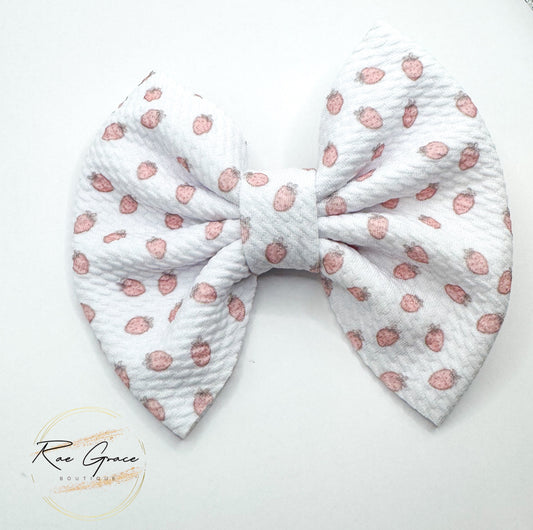 Tiny Strawberries Hair Bow