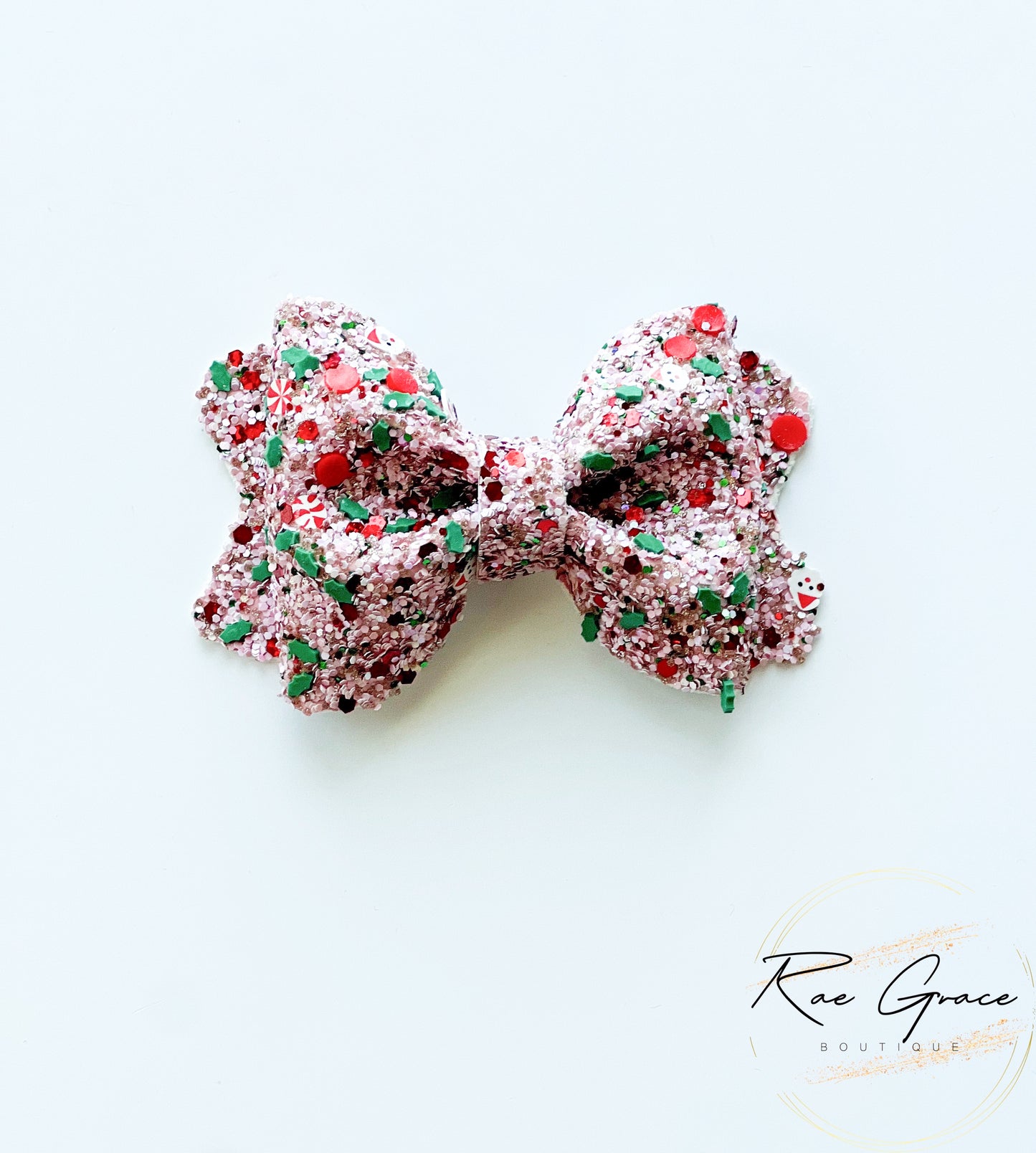 Christmas Glitter Pinch Bow