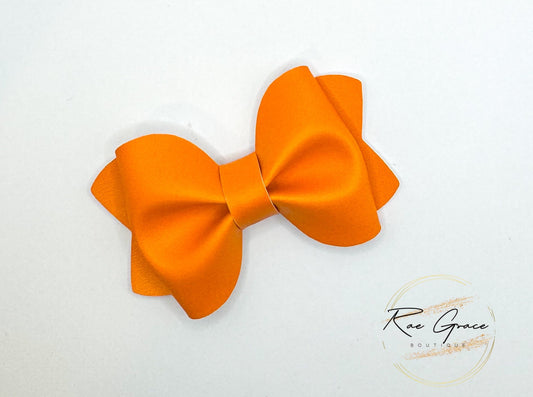 Solid Orange Pinch Bow