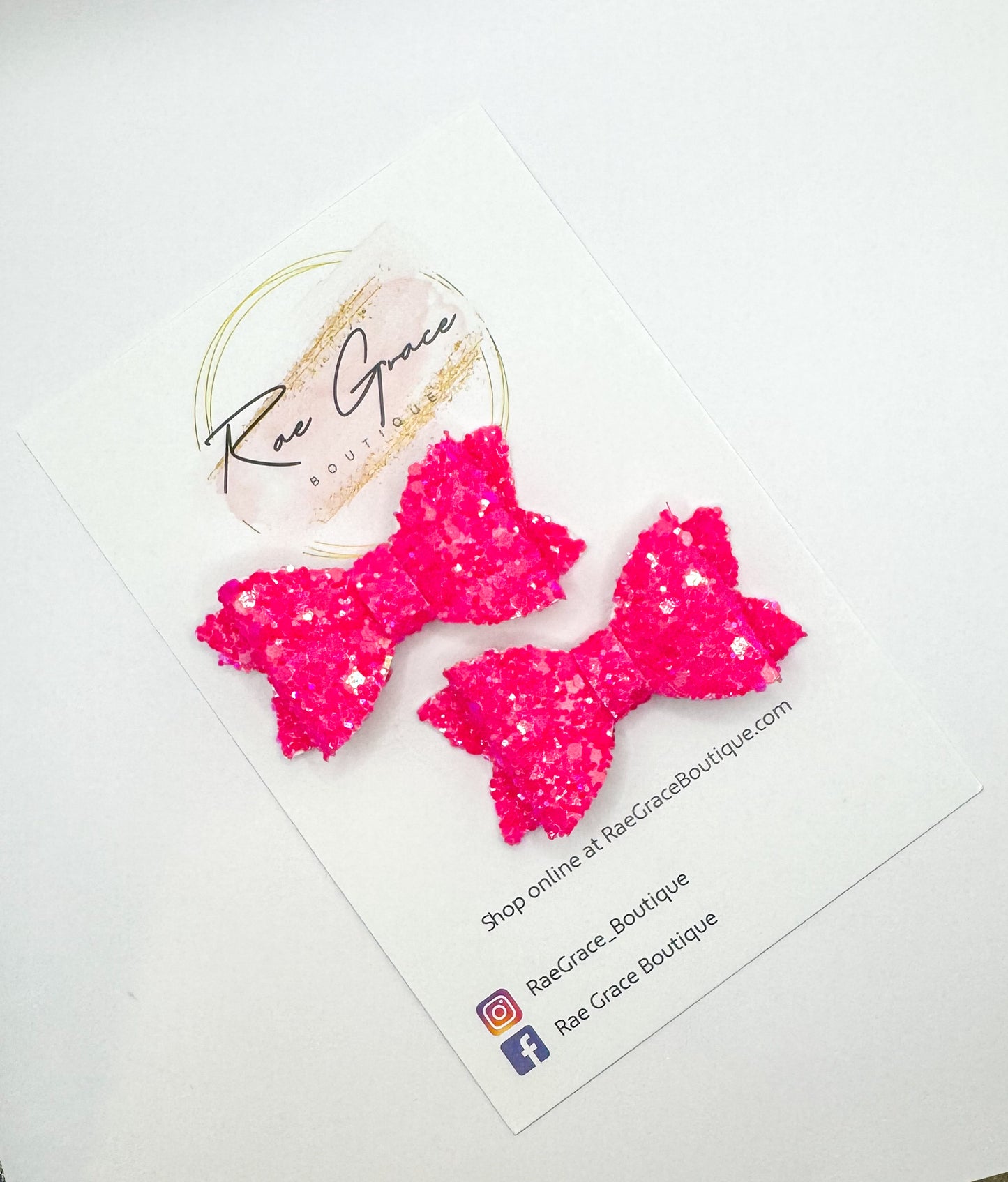 Hot Pink Glitter Pigtail Set