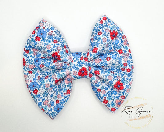 July 4th Floral Hair Bow