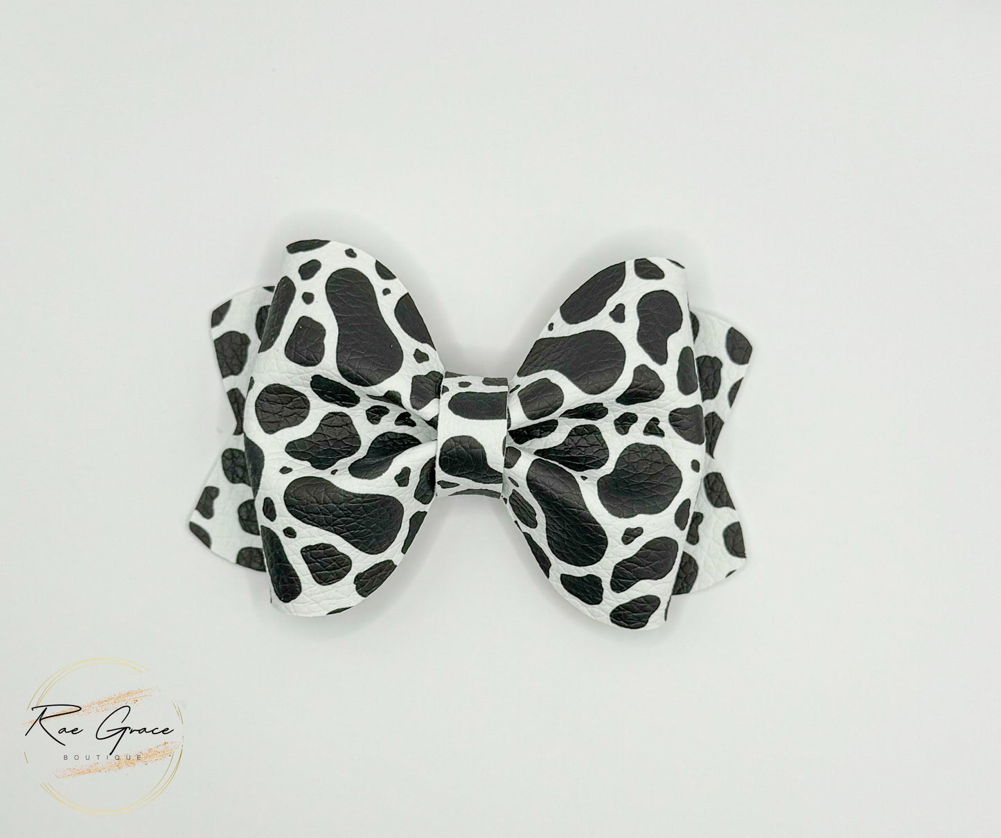 Cow Print Pinch Bow