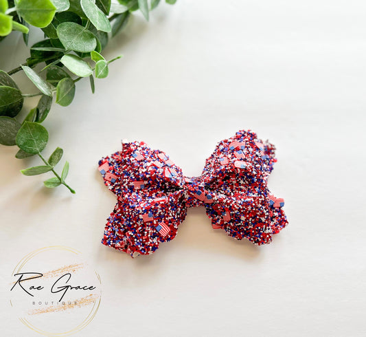 4th of July Glitter Bow